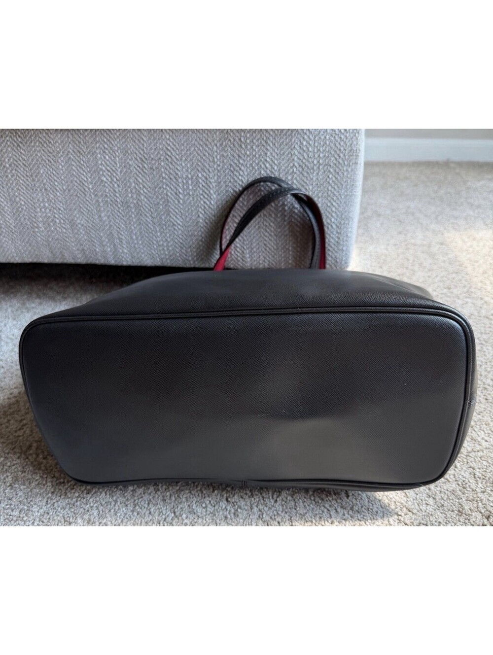 Coach Park Metro Tote 32701 Black Fuchsia Saffiano Leather Bag Like New - Picture 5 of 8